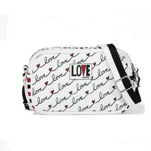 Brighton Love Scroll crossbody bag White with red and black New with tag